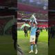 Khusanov celebrates with the Carabao Cup trophy!
